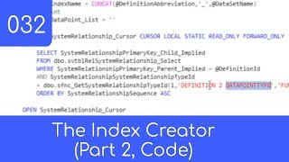 032 - Pt. 2 Data-Driven Index Creation (Code) - SQL Master Data Management