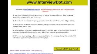 Explain garbage collection java interview questions