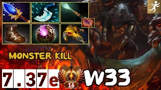 w33 | Earthshaker [Slugger] Pos 2 | Monster kill | 7.37e | Immortal Dota