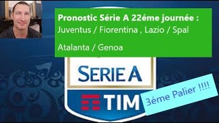 Pronostic Série A 22éme journée : Juventus / Fiorentina , Atalanta / Genoa, Lazio / Spal
