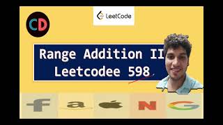 Range Addition II Leetcode 598 | Live coding session 🔥🔥🔥