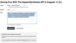 Having Fun With The SpeechSynthesis API In Angular 11.0.5