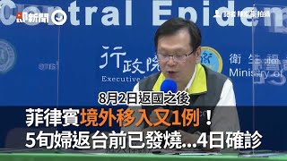 菲律賓境外移入又1例！5旬婦返台前已發燒...4日確診｜新冠肺炎｜確診病例｜莊人祥｜看新聞