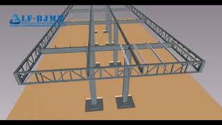 Installation of steel structure gas station canopy