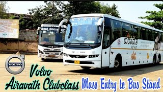 Volvo B11R Airavath Clubclass Mass Entry to Davangere Bus Stand | Davangere - Bengaluru | KSRTC