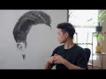 Massive Hyper Realism Portrait Drawing Hair Process | 200+ HOURS