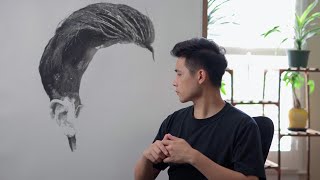 Massive Hyper Realism Portrait Drawing Hair Process | 200+ HOURS