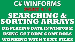 Visual C#: Searching & Sorting Arrays. Part 4 - C# Finding User Defined keyword in C# Array