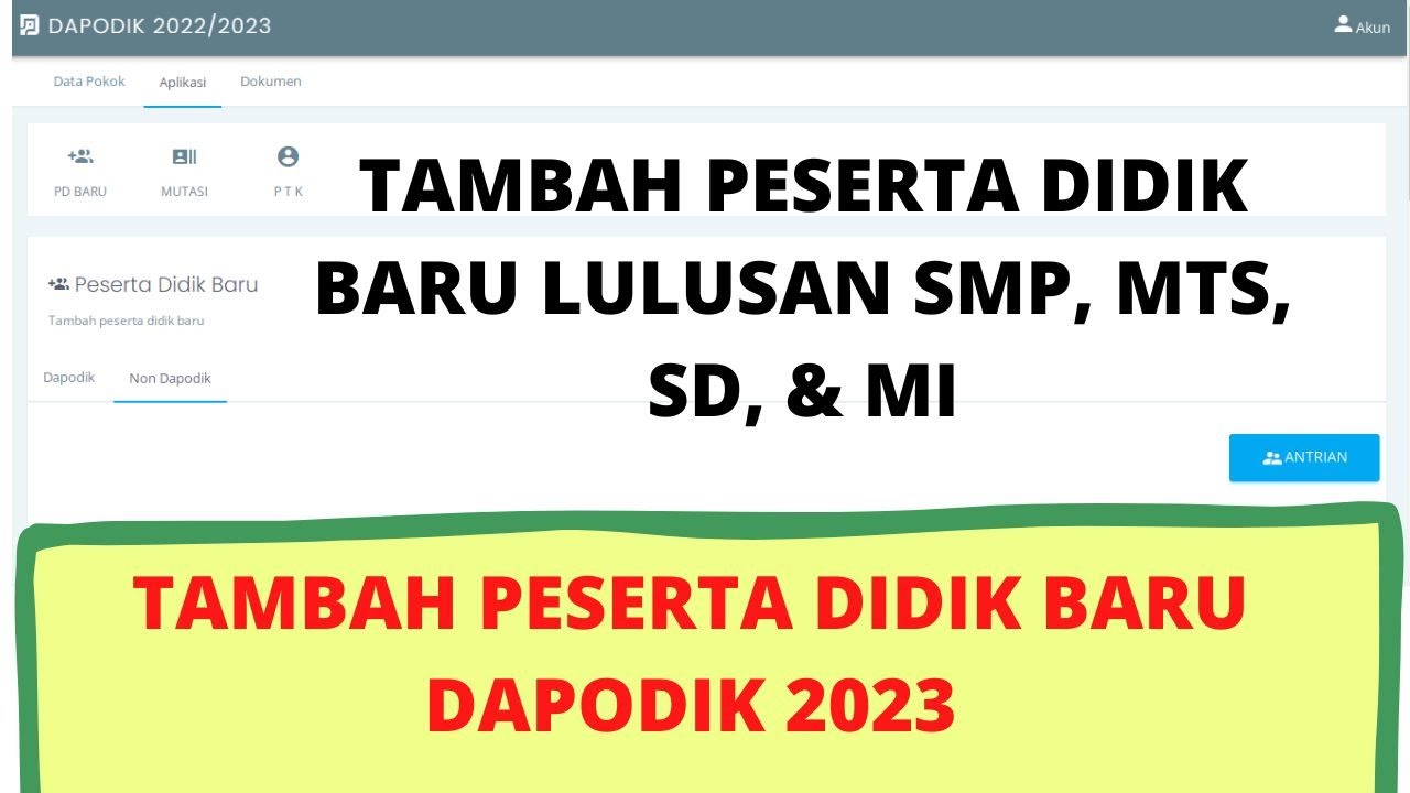 Cara Tambah Atau Memasukkan Peserta Didik Baru Di Aplikasi Dapodik 2023 ...