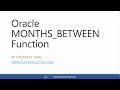 Oracle MONTHS_BETWEEN Function