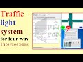 Traffic light system for four way intersection