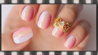 Градиентный маникюр с объемным 3-D украшением | Fire Star | Gradient Nail Art + Bow