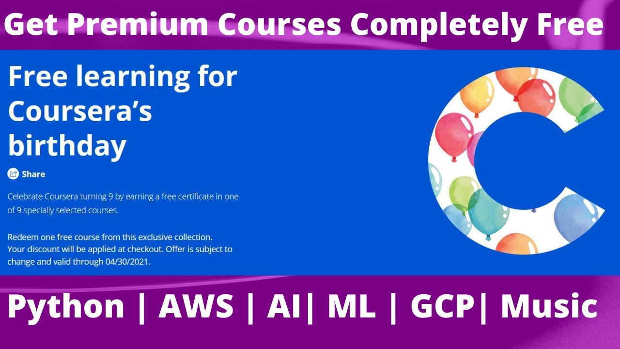 Coursera Premium Course Absolutely Free | Coursera Free Courses With ...