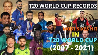 Most SIXES HIT in T20 WORLD CUP HISTORY (2007 - 2021) | Cricket Records in T20 World Cup