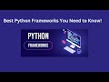 Top Python Frameworks You Must Know in 2024 | Django, Flask, FastAPI & More! #pythonframeworks