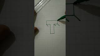 How to Draw 3D Letter T | Drawing 3D Letter | 3D Letter | #youtubeshorts