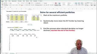 Multiple Asset Portfolio Model: Finding the Frontier
