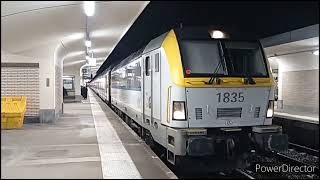 Départ de la HLE 1835 + M7 + I10 + I11 + M6 Bx 200 + HLE 1833 vers Bruxelles-midi et Ostende