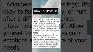 How To Move On #shorts #moveon