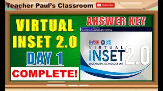 VINSET 2.0 Answer Key | Day 1 COMPLETE | Virtual INSET 2021