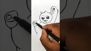 Simple PO Drawing from Kung Fu Panda cartoon #shorts #drawing #art