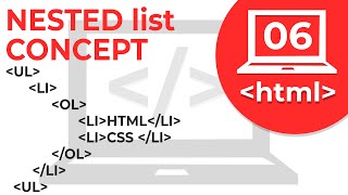 #6 Nested Ordered list & Unordered list in HTML | Web Development Tutorials