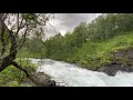 meelva waterfall in gratangen norway