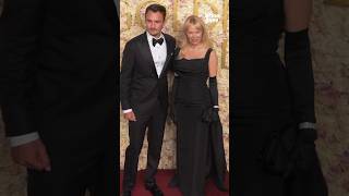 Pamela Anderson stuns in Oscar De La Renta attend with her son Brandon Thomas at Golden Globes 2025