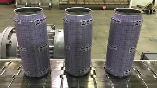 Tripack LSA-160 Shrink Sleeve Equipment Applying Test Grid Sleeves on Cans | ProPac.com