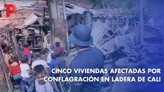 Cinco viviendas afectadas por conflagración en ladera de Cali | 30.01.2023 | Telepacífico Noticias