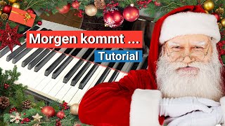 Morgen kommt der Weihnachtsmann: Leichte Klavier-Anleitung