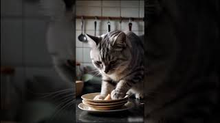 The hardworking cat starts doing housework#cat#catcooking#cutecat#rurallife#ai