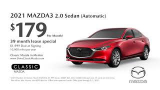 2021 Mazda3 2.0 sedan lease for only $179