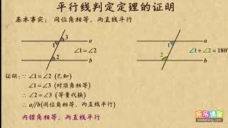 03平行判定定理的证明     平行线的证明    初中数学初二