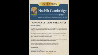 Nashik Cambridge School | Annual Cultural week 2024-2025 | Day 1