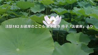 法話182 「お彼岸のこころ 」「声を聞く」松扉覚 氏 東本願寺 冊子『お彼岸』より