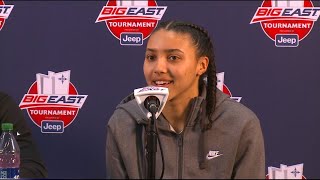 UConn's Azzi Fudd, Aaliyah Edwards react to win over Georgetown in Big East Tournament Quarterfinals