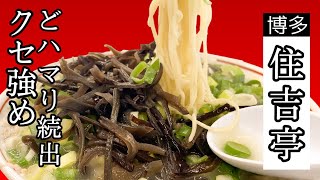 爆盛り☆博多ラーメン！イニシエ系のクセ強め【住吉亭】食べれば食べるほどハマる美味しさ[Sumiyoshitei] The more you eat, the more delicious