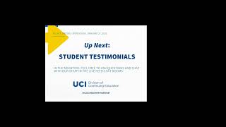 UCI DCE International Programs Virtual Information Session (1/27/22)