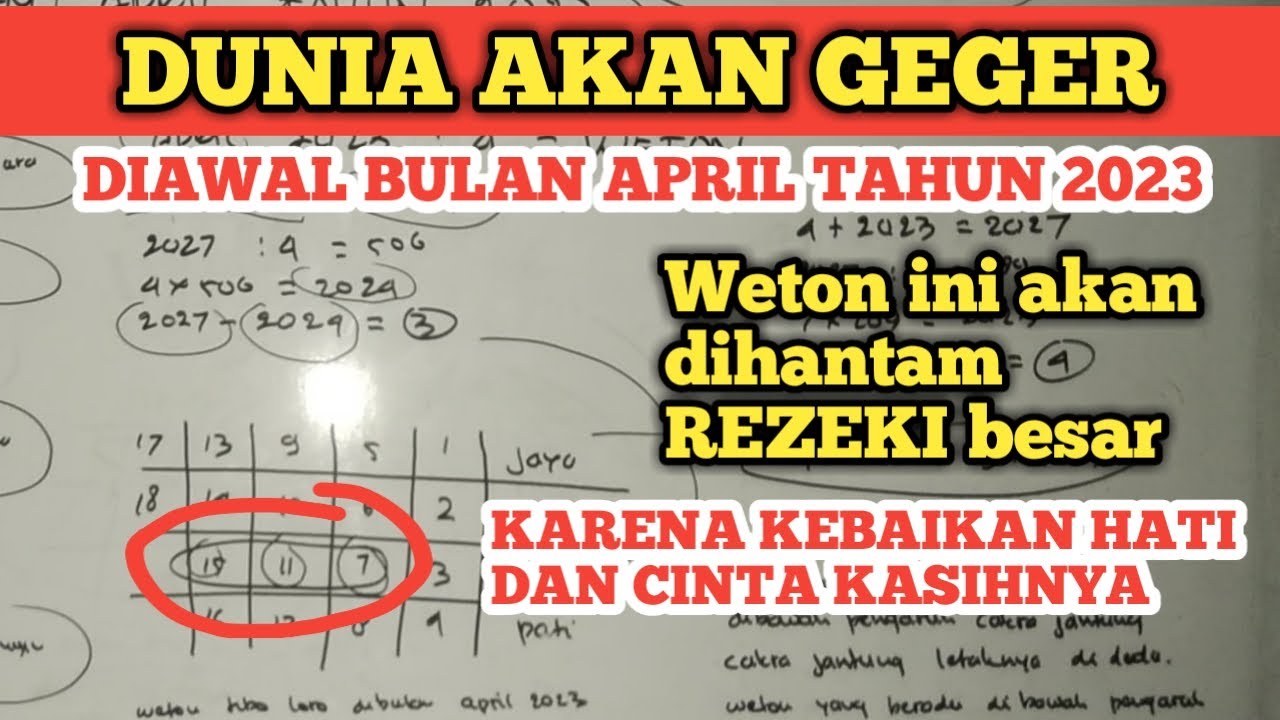 Weton Ini Akan Dihantam REZEKI Besar Diawal Bulan April Tahun 2023 ...