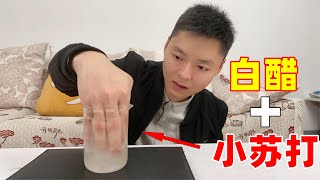 【别小齐】 热冰实验：白醋加小苏打能滴水成冰？那我把手放进去会发生什么？