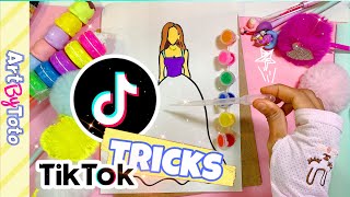 جربت اغرب حيل تيك توك في الرسم😭! هل نجحت او فشلت ؟ TikTok Tricks