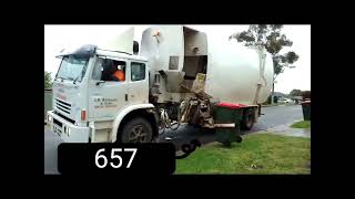 leeton and Griffith garbage and recycling truck #1152 #0659 #0657 + fails + return and earn reloader