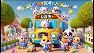 Hey Kisen Sensory Journey  - Animals Playing Fun Video with Music 🚎🐱- Live Streaming !