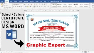 How to make a certificate design in Microsoft word /ms word certificate design /#graphic_expert
