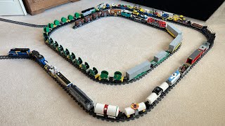 Long LEGO Cargo Train - 4 Engines and 40 Freight Cars!!