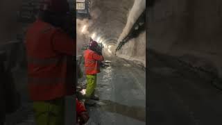The shockwave traveling down this tunnel after a controlled detonation