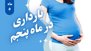 ماه پنجم بارداری/رشد جنين/علائم شايع/مراقبت ها و اقدامات پزشکی لازم