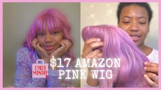 $17 SUPER CHEAP Amazon Pink WIG | VCKOVCKO Wig| Cyber Monday Deal