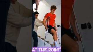 The moment Ben Azelart broke his leg while filming a video😬